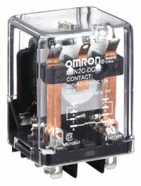 OMRON General Purpose Relay: Socket Mounted, 10 A Current Rating, 12V DC, DPDT, 8 Pins/Terminals (MPN MJN2C-DC12). Key specifications — Brand: OMRON; Base Type: Square; Mounting Style: Plug-In; Pin Shape: Round; Electrical Connection: Plug-In; Manufacturer Part Number: MJN2C-DC12; Series: MJN Series.