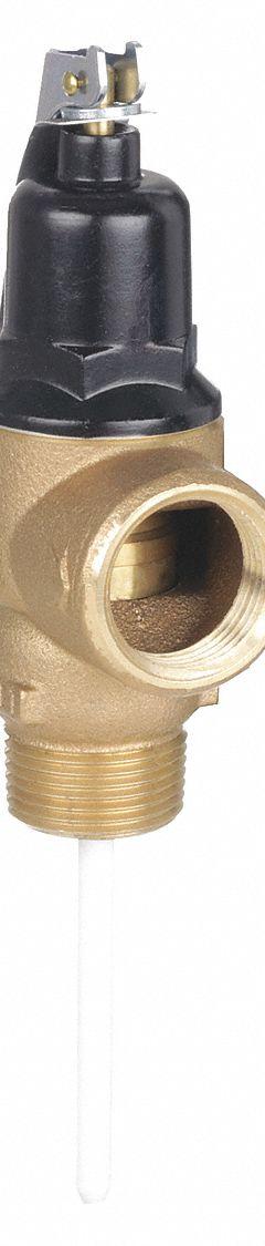 CASH ACME Temperature and Pressure Relief Valve: Section IV ASME Section, MNPT x FNPT, Brass (MPN FVMX-3C). Key specifications — Brand: CASH ACME; Body Material: Brass.