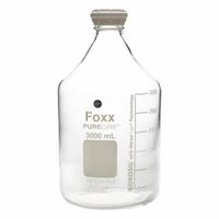 FOXX LIFE SCIENCES Glass Media, BOD, & Specialty Lab Bottles - Glass Lab Media Bottles: 5 L, GL45 (MPN 1501033-FLS). Key specifications — Closure Type: Screw-On; Mouth Size: Wide; Screw Closure Size: GL45; Brand: FOXX LIFE SCIENCES; Body Color: Colorless.
