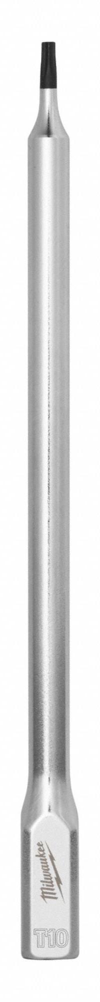 MILWAUKEE Bit Socket: 1/4 in Drive Size, Torx Tip, T10 Tip Size, 6 in Overall Lg, Fixed Insert, Torx (MPN 45-34-1062). Key specifications — attr1213209: Fixed Insert; attr1213211: MILWAUKEE.
