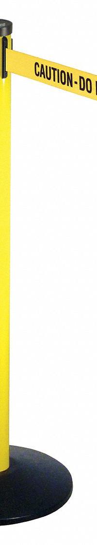 RETRACTA-BELT Barrier Post with Belt: Yellow, No Pattern, Caution Do Not Enter, 10 ft Belt Lg (MPN 301YA-CAU). Key specifications — attr981468: Cast Iron; attr981465: Yellow; attr981461: RETRACTA-BELT; attr981440: Aluminum; attr981443: Yellow; attr981449: Caution Do Not Enter; attr981448: Black.
