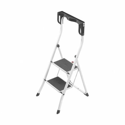 HAILO Step Stool: 2 Steps, 3.6 ft Overall Ht, 330 lb Load Cap, Steel - Folding Step Stools