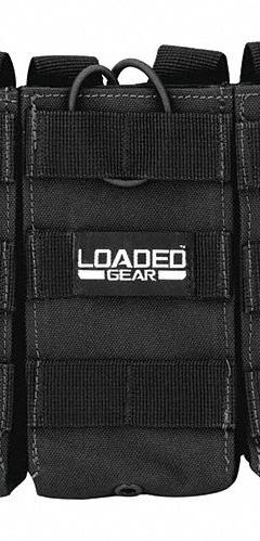 BARSKA Magazine Pouch: Black, Nylon, 9 3/4 in x 6 1/2 in, Strap Closure (MPN BI12246). Key specifications — attr188437: Black; attr188438: Nylon; attr188431: Magazine Pouch.