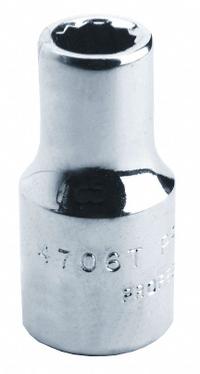 PROTO Socket: SAE, 1/4 in Drive Size, 7/32 in Socket Size, 12-Point, Std, Chrome, Not Tether Capable (MPN J4707T). Key specifications — attr1204417: PROTO; attr1204392: Chrome.
