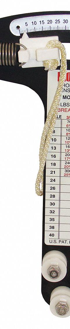 LOCOLOC Wire Rope Tension Gauge: 1/8 in Min Compatible Rope Dia, 1/8 in Compatible Rope Dia (MPN PT-1). Key specifications — Material: Aluminum; Brand: LOCOLOC.