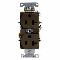 LEVITON Duplex Receptacle Outlet: Duplex, 5-20, Brown, 125V AC, 20 A, 2 Pole / 3 Wire (MPN 5362-S)