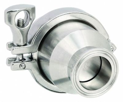VNE Spring Check Valve: Poppet, Inline Valve Body, 1 1/2 in Pipe Size, Clamp x Clamp - 3-A Certified Stainless Steel Poppet Check Valves