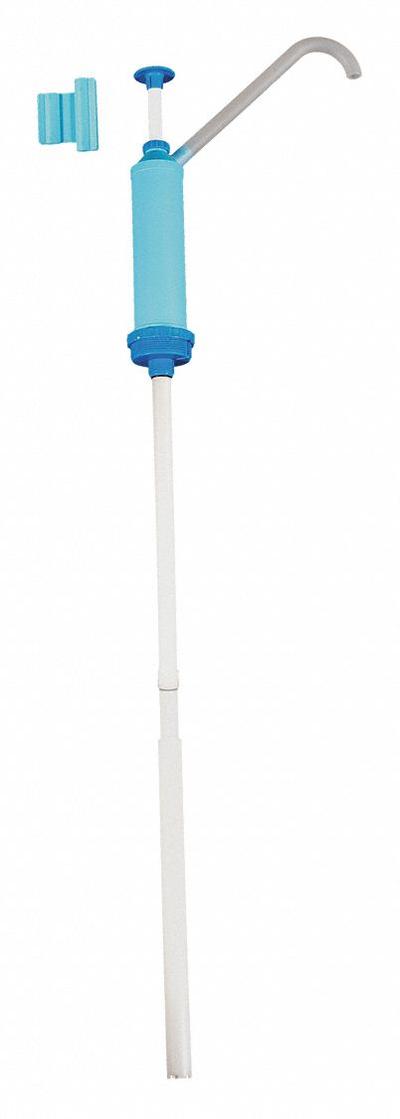 Dayton Hand Pump: Piston Action, Pump with Hose & Spout, Polypropylene Housing - Down-Stroke Drum Pumps