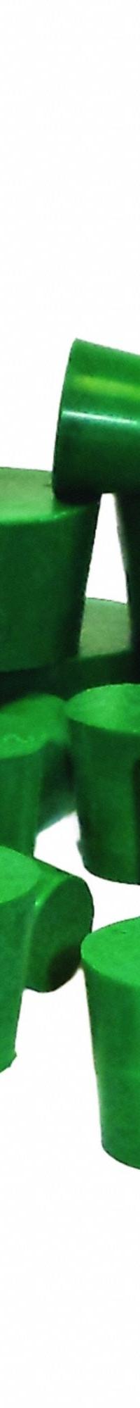 Stopper: Neoprene, 5 Stopper Size, 23 mm Bottom Dia, 27 mm Top Dia, 25 mm Overall Ht, Green, 0 Holes (MPN NST5-S). Key specifications — Brand: UNITED SCIENTIFIC SUPPLIES INC; Color: Green; Stopper Size: 5; Material: Neoprene.