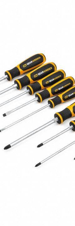 GEARWRENCH Screwdriver Set: 11-20 Pieces, 12 Pieces, Phillips/Slotted Tip, 12 1/2 in Overall Lg (MPN 80051H). Key specifications — attr1205274: GEARWRENCH; attr1205269: 5/16 in.