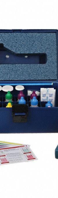 AQUAPHOENIX Water Quality Test Kit: 75 Tests, Myron L 6PII Multi-Parameter Meter (MPN CWTK200). Key specifications — Includes: Myron L 6PII Multi-Parameter Meter; Range: 1 drop = 10 or 50 ppm Alkalinity1 drop = 10, 25, 50, 100 or 500 ppm Chloride1 drop = 2 or 10 ppm Hardness, Total & Calcium1 drop = 50 ppm NaNO2 Nitrite1 drop = 0.7 ppm as HEDP or 2 ppm PBTC Phosphonate7.0-14 pH; Test Parameters: Nitrite.