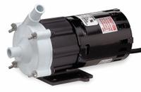 LITTLE GIANT Magnetic Drive Pump: Glass-Filled Polypropylene, 1/50 hp Horsepower, Single Phase, Hose (MPN 581030). Key specifications — Gasket Material: Buna-N; Nameplate Voltage: 115V AC; Impeller Material: Barium Ferrite; Brand: LITTLE GIANT.