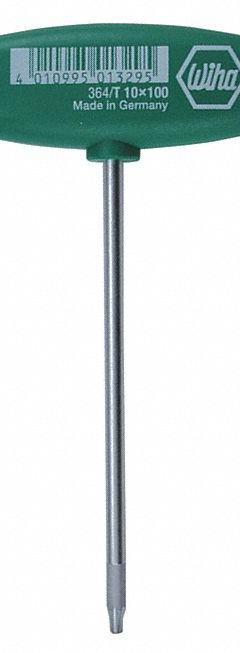 WIHA Hex Key: 0 Ball Ends, T15 Tip Size, Metric, Short, Chrome Vanadium Molybdenum, Chrome, T (MPN 36415). Key specifications — attr1205521: WIHA; attr1205526: Chrome.