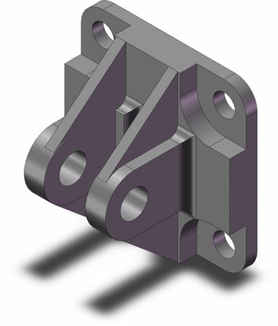 SMC Mounting Bracket: Clevis, Fits 40 mm Bore Dia - Clevis Mounting Hardware