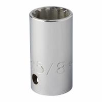 PROTO Socket: SAE, 1/2 in Drive Size, 5/8 in Socket Size, 8-Point, Std, Chrome, Not Tether Capable (MPN J5420S). Key specifications — attr1204417: PROTO; attr1204392: Chrome.