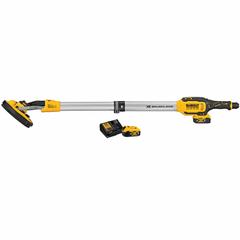 DEWALT Cordless Drywall Sander: Cordless, Disc, 9 in, Hook and Loop, 49 in Tool Lg, Variable Speed (MPN DCE800P2). Key specifications — attr667795: Brushless; attr662073: Battery Included; attr662075: 31AC52; attr662094: Drywall Sander; attr662095: Cordless; attr662084: Wireless Tool Control; attr662074: 5.0 Ah; attr662077: DEWALT.