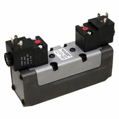 AVENTICS Solenoid Air Control Valve: Series CERAM, Double Solenoid, Five-Way / Three-Position (MPN R432006079). Key specifications — attr1076671: Internal Pilot; attr1076694: Detent; attr1076684: Non-Locking; attr1076708: 24V DC; attr1076649: Closed.