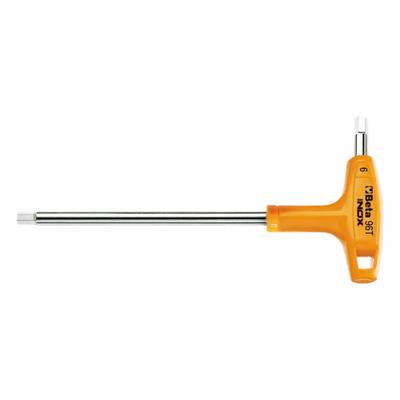 BETA Hex Key: 0 Ball Ends, 6 mm Tip Size, Metric, Long, Stainless Steel, Satin - Stainless Steel Hex Keys