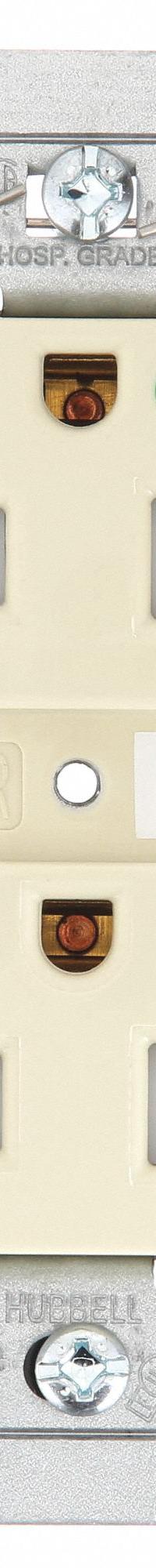 BRYANT Receptacle: Hospital Grade Fed. Spec., Duplex, 5-20R, Ivory, 125V AC, 20 A, 2 Pole / 3 Wire (MPN 8300HBITR)