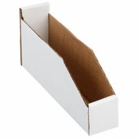 PACKAGING CORPORATION OF AMERICA Corrugated Shelf Bin: 11 in Overall Lg, 2 1/4 in x 4 3/4 in, White (MPN 1W765). Key specifications — Brand: PACKAGING CORPORATION OF AMERICA; % Recycled Content: 30-45%; Manufacturer Part Number: 1W765; Includes Dividers: Dividers Not Included; Electrostatic Discharge: Not Electrostatic Discharge Conductive.