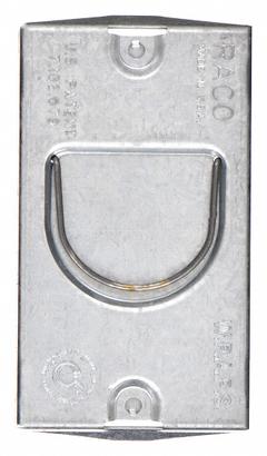 RACO Electrical Box Cover: 1 Gangs, Raised, 3/4 in Raised Ht, For Rectangular Box Shape, Steel (MPN 701RD). Key specifications — Brand: RACO; For Box Shape: Rectangular; Material: Steel; Cover Design: Raised.