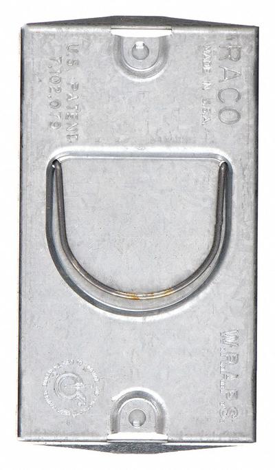 RACO Electrical Box Cover: 1 Gangs, Raised, 3/4 in Raised Ht, For Rectangular Box Shape - Wiring Protector Plates
