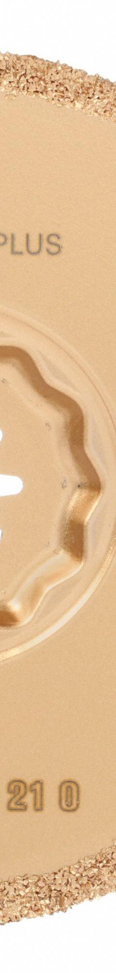 FEIN Oscillating Scraper Blade: 3 9/16 in Blade Wd, 3 9/16 in Blade Lg, Carbide Grit, 1 Pieces (MPN 63502169210). Key specifications — attr1097676: FEIN; attr1097658: Carbide Grit; attr1097655: Rounded.