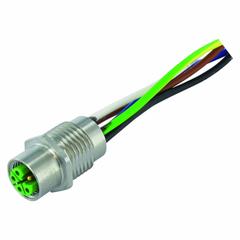 MURRELEKTRONIK Cordset: M12 Female – Front Mounting Receptacle, L, 5 Pins, 1 m Wire Lead Lg (MPN 7000-P4292-9800100). Key specifications — Cable Jacket Material: PUR; IP Rating: IP65; Brand: MURRELEKTRONIK; Wire Size: 1.5 sq mm; Coding: L.