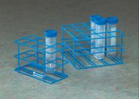 Tube Rack: 5 7/8 in Overall Wd, 3 5/8 in Overall Ht, 3 1/4 in Overall Lg, Steel, Blue, (8) Places (MPN F18794-0000). Key specifications — Material: Steel; Mounting Location: Benchtop; Color: Blue; Product Type: Test Tube Rack; Total Holding Capacity: (8) Places; Brand: SP SCIENCEWARE.