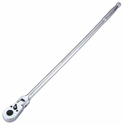 WESTWARD Hand Ratchet: Pear, Reversible, 25 in Overall Lg, Chrome - Flex-Head Ratchets