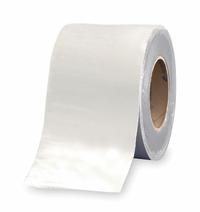 Roof Repair Tape: 4 in W, 25 ft L, 65 mil Thick, White, For All Materials Except Silicone (MPN RSPW-4-25R). Key specifications — UV Protected Material: Yes; Color: White; Brand: ETERNABOND; Compatible Surface Material: All Materials Except Silicone; Material: MicroSealing Technology.