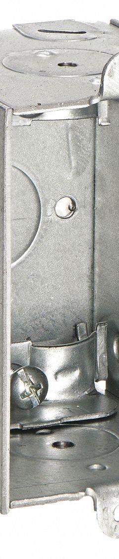 RACO Electrical Box: Steel, Steel Material & Nominal Size, 1 Gangs, 2 1/2 in Box Dp, 2 in Box Wd (MPN 528). Key specifications — Brand: RACO; Bracket Style: Without Bracket; Clamp Style: KO.