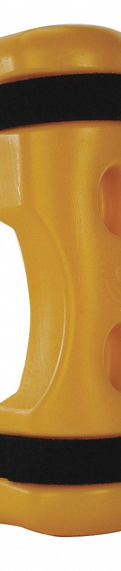 RACK SENTRY Pallet Rack Guard: Strap-On, On Upright, 3 1/2 in x 6 1/4 in x 18 in, Polymer, Yellow (MPN RSC-90). Key specifications — Brand: RACK SENTRY; Mounting Location: On Upright; Includes: (2) Straps; Color: Yellow; Material: Polymer.
