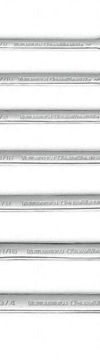 GEARWRENCH Combination Wrench Set: Alloy Steel, Chrome, 7 Tools, Offset, Reversing, Tool Roll (MPN 9567RN). Key specifications — attr309581: Chrome; attr309580: Alloy Steel; attr309571: Yes; attr309583: No; attr309587: Yes; attr324931: GEARWRENCH; attr309569: 3/8 in to 11/16 in; attr309572: Tool Roll.