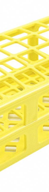Tube Rack: Polypropylene, Yellow, (40) Wells, 40 Compartments, Benchtop (MPN HS243071Y). Key specifications — Material: Polypropylene; Mounting Location: Benchtop; Color: Yellow; Product Type: Test Tube Rack; Total Holding Capacity: (40) Wells; Brand: HEATHROW SCIENTIFIC.