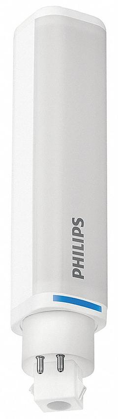 PHILIPS Compact LED Bulb: Type A, 4-Pin (G24q), PL Horizontal, LED, 3500K, 900 lm Light Output (MPN 8.5PL-C/T LED/26H-3500 IF 4P 10/1). Key specifications — Brand: PHILIPS; Bulb Designation: 8.5PL-C/T LED/26H-3500 IF 4P 10/1; Dimmable: Yes; Color Temperature: 3500K.