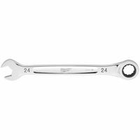 MILWAUKEE Combination Wrench: Steel, Chrome, 24 mm Head Size, 12 3/8 in Overall Lg, Std (MPN 45-96-9324). Key specifications — attr309600: 24 mm; attr309611: Chrome; attr309610: Steel; attr309604: No; attr309612: No; attr309613: No; attr324932: MILWAUKEE.