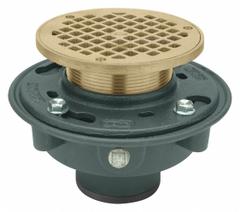 ZURN Floor Drain: 8 3/8 in Overall Dia, 8 3/8 in Grate Size, 3 in Nominal Pipe Size, No Hub, Round (MPN ZN415-3NH-5B). Key specifications — Color: Gray; Connection Type: No Hub; Brand: ZURN.