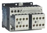 EATON IEC Magnetic Contactor: Reversing, 3 Poles, 3NO Contacts, 12 A, 24V AC Coil (MPN XTCR012B21T). Key specifications — Brand: EATON; Integrated Surge Suppression: Yes.