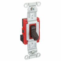 HUBBELL Wall Switch: Toggle Switch, Single Pole, Maintained, Brown, 120/277V AC, 20 A (MPN SNAP1221BR). Key specifications — Illuminated: No; Voltage Rating: 120/277V AC.