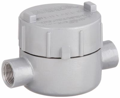 HUBBELL KILLARK Conduit Outlet Body: Aluminum, GE, 3/4 in Trade Size, C Body - C Round Body - Straight Type