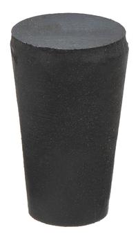 Stopper: SBR Rubber, 0 Stopper Size, 10 mm Bottom Dia, 15 mm Top Dia, 25 mm Overall Ht, Black (MPN 00-004). Key specifications — Standards: ASTM D2000; Brand: APPROVED VENDOR; Color: Black; Stopper Size: 0; Material: SBR Rubber.