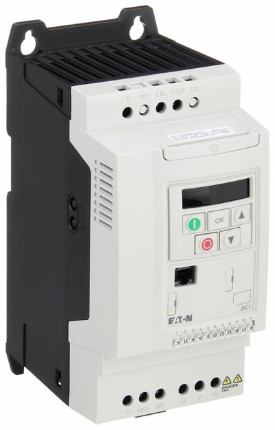 EATON Variable Frequency Drive: In Phase Single, Out Phase Three, 1 1/2 hp, IP21 - Eaton PowerXL DC1