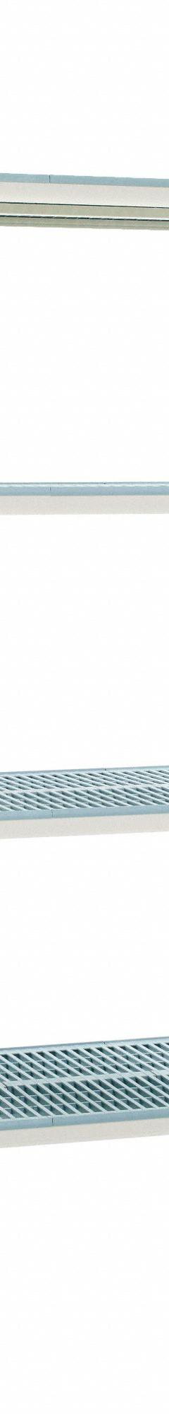 METRO Plastic Industrial Shelving: 24 in x 30 in, 62 in Overall Ht, 4 Shelves, Antimicrobial (MPN AX526GX3). Key specifications — Resistance Properties: Antimicrobial; Frame Material: 304 Stainless Steel; Shelving Material: 304 Stainless Steel; Brand: METRO.