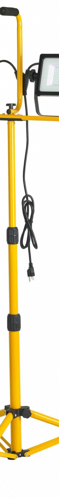 SOUTHWIRE Dual Head Work Light: 6,000 lm Max Brightness, LED, 1, 1 Brightness Levels, 2 Lamp Heads (MPN CSW3X2). Key specifications — Frame Color: Black/Yellow; Lighting Technology: LED; Operating Voltage: 120V AC; Brand: SOUTHWIRE; No. of Brightness Levels: 1.