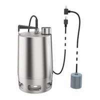 GRUNDFOS Plug-In Utility Pump: 1 61/100 hp, 1 2/5 in Max. Dia. Solids, Continuous Duty, 220-230V AC (MPN 96847175). Key specifications — Impeller Material: Stainless Steel; Includes: Float Switch; Rated Voltage: 220-230V AC; Brand: GRUNDFOS.