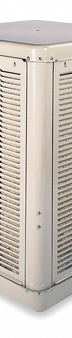 ESSICK AIR Ducted Evaporative Cooler: 1,200 sq ft, 34 1/2 in x 34 1/8 in x 34 1/8 in, 2 in Pad Thick (MPN 2YAE1-2HTK5). Key specifications — Brand: ESSICK AIR; Evaporative Cooler Voltage: 115V AC; Includes Drive Package: Drive Package Included; Drive Package Installation: Assembly Required.