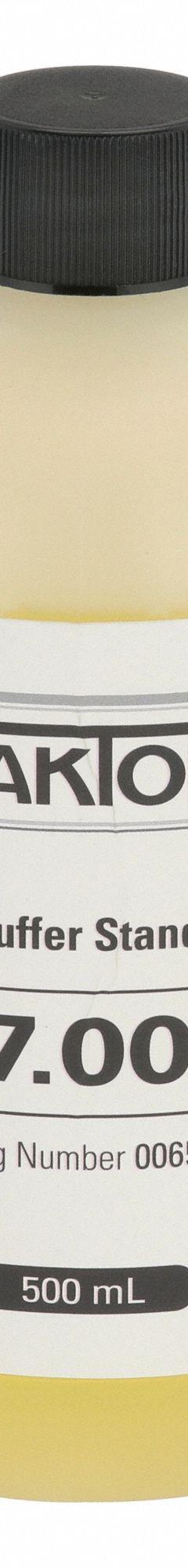 OAKTON Buffer - pH 7.00 - Color Coded Yellow: ACS, 500 mL Volume, Liquid, pH 7.00, Plastic, 1 (MPN 00654-04). Key specifications — Brand: OAKTON; CAS Number: 7778-77-0; Chemical Family Type: Solution; Chemical Grade: ACS; Concentration: pH 7.00; Container Material: Plastic; Container Type: Bottle; Form: Liquid.