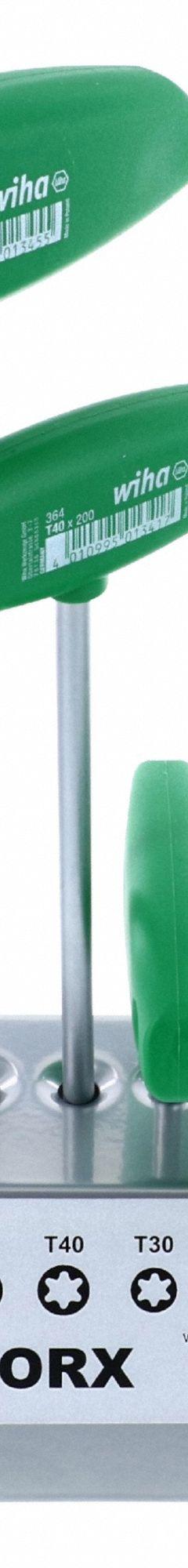 WIHA Torx and Torx Plus Key Sets: Short, 7 Pieces, T10/T15/T20/T25/T30/T40/T50 Tip Size, Std End (MPN 36490). Key specifications — attr1205450: WIHA; attr1205441: Chrome.