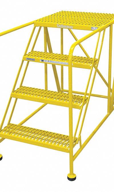 COTTERMAN Work Platform: 3.3 ft Platform Ht - Tilt-&-Move Rolling Single-Access Platforms